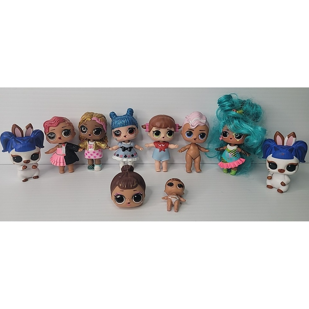 LOL Surprise Dolls Mini Figure Lot of 9 Glitter Series Dance Club Bangle BB ETC